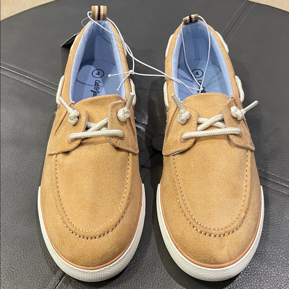 Cat & Jack Beige Slip-On Boat Shoes for Kids Size 4 EASTER SPRING